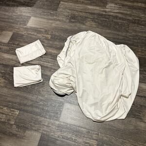 Sheex Cooling Fitted Sheet with 2 Pillowcases Full Double Size Cream Ivory